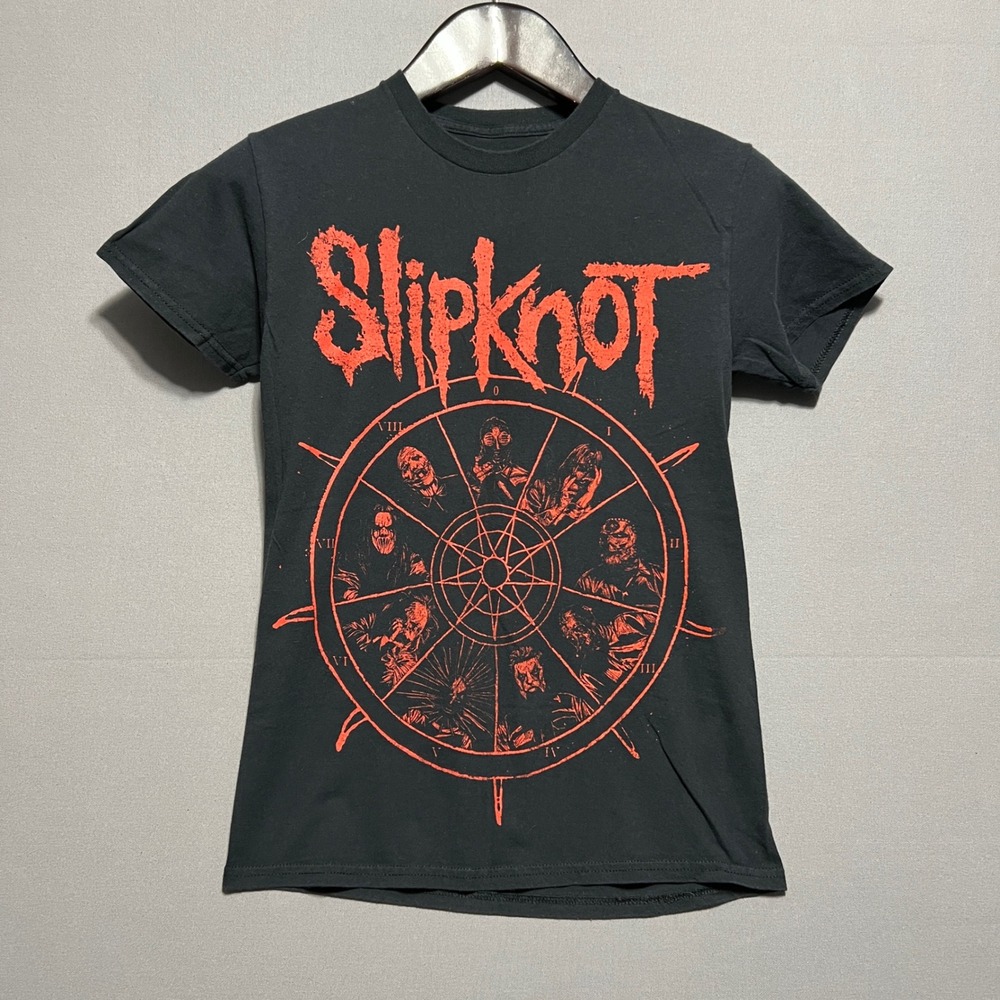 Slipknot Band Graphic T-Shirt Black Red Mask Circle Logo Mens Small 2021 Bravado